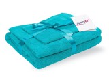 Set prosoape bumbac Somnart 600gsm de fata 50x90 cm + de corp 70x140 + de maini 30x50 cm, turcoaz