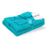 Set prosoape bumbac Somnart 600gsm de fata 50x90 cm + de corp 70x140 + de maini 30x50 cm, turcoaz
