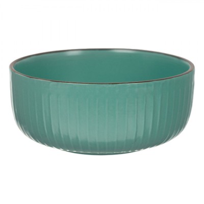 Bol Ceramic, Model Reliefat, Culoare Petrol, Diametru 15cm, Capacitate 713ml foto
