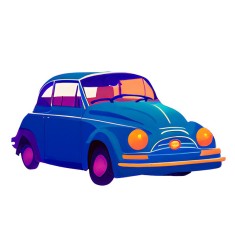 Sticker decorativ, Masina, Albastru, 90 cm, 8894ST foto