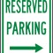 Reserved Parking Right Arrow Sign