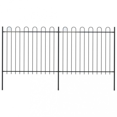 Gossi gard de gradina cu varf curbat, negru, 3,4 m, otel foto