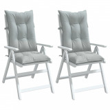 VidaXL Perne scaun cu spătar &icirc;nalt 2 buc. melanj gri 120x50x7cm textil