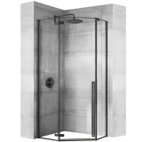 Cabina dus DIAMOND BLACK MAT 100x100 cm REA, sticla securizata 6mm, profil negru mat, design modern