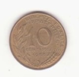 Franța 10 centimes 1988