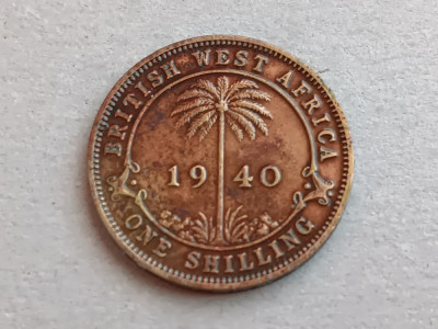 M3 C50 - Moneda foarte veche - Africa de Vest Britanica - 1 shilling - 1940 foto