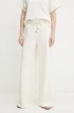 BOSS Orange pantaloni de trening femei, culoarea bej, lat, high waist, 50536743