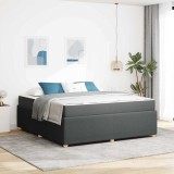 vidaXL Cadru de pat cu saltea Gri &icirc;nchis 180 x 200 cm țesătură