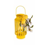 Cumpara ieftin Felinar metal galben decorat cu Lamai &Oslash; 12 cm x 31.5 H