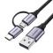 Ugreen USB - micro USB / USB tip C 2in1 cablu de date și &icirc;ncărcare 2,4A 1m - negru (30875)