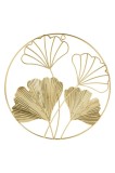 Cumpara ieftin Decorațiune de perete metalică, model floral, diametru 30 cm, culoare aurie