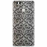 Husa silicon pentru Huawei P9 Plus, Baroque Silver Pattern