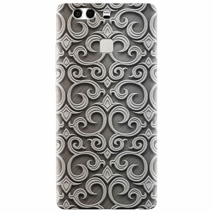 Husa silicon pentru Huawei P9 Plus, Baroque Silver Pattern