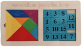 Cumpara ieftin Puzzle lemn educativ numere si tangram,30x17.4x0.8cm