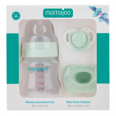 Mini Set Biberon 150ml verde, Suzeta si cutie de depozitare MMJ3107, Mamajoo