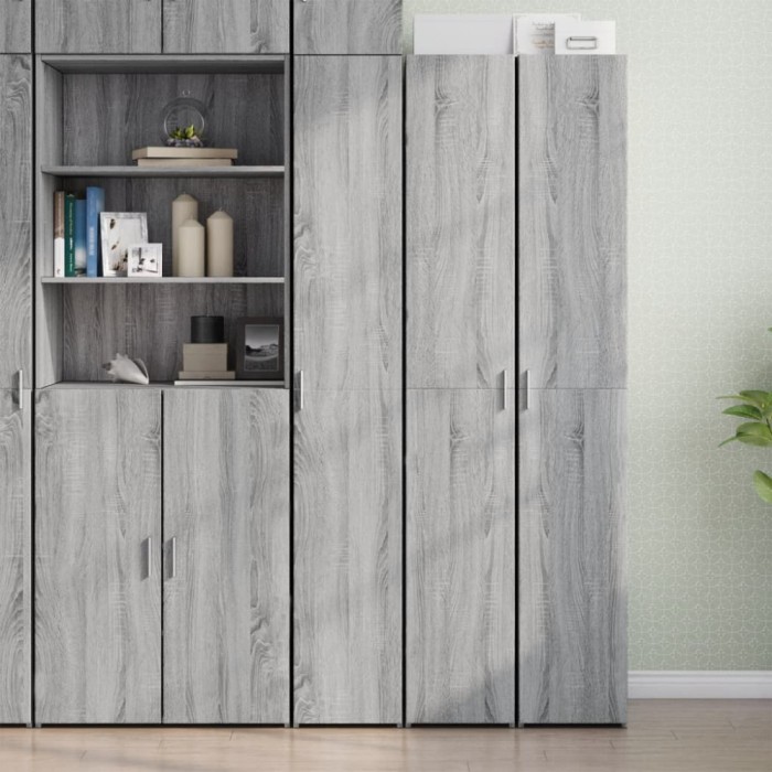 vidaXL Dulap &icirc;nalt, gri sonoma, 30x42,5x185 cm, lemn prelucrat