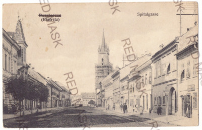 5311 - BISTRITA, street stores, Romania - old postcard - used - 1906 foto