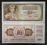 IUGOSLAVIA 10 DINARA / DINARI 1978 UNC [1] P - 87a ( Nr de serie cu 7 cifre + Fir de Siguranta ) , necirculata
