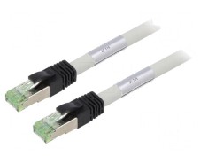 Patch cord S/FTP Cat 8 250mm LSZH gri 24AWG Fire: 8