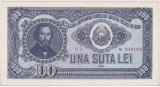 Rom&acirc;nia bancnotă 100 lei 1952 Nicolae Bălcescu, serie roșie E5 048169, UNC