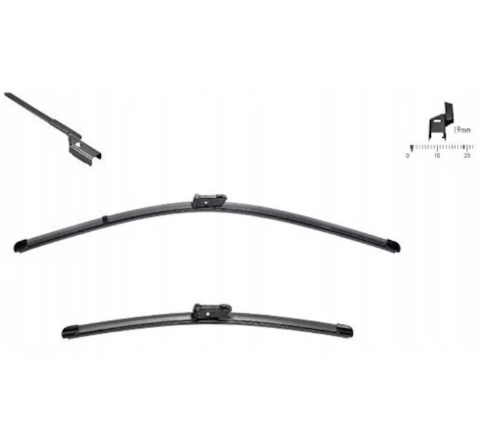 Set stergatoare auto Silencio Ford Transit/Tourneo, 01.2014-12.2019, model: V363, montare fata, stanga+dreapta, 750+500 mm; fixare: OE Valeo; , VALEO