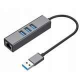 Adaptor HUB 3x USB 3.0 Ethernet RJ45 Gigabit 1000 MB