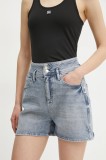 Armani Exchange pantaloni scurti jeans femei, neted, high waist, XW001053 AF12090