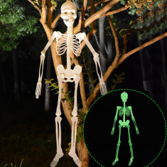 Schelet fosforescent inaltime 150 cm, lumineaza intens in intuneric, decor Halloween foto