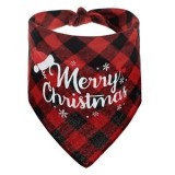 Bandana de Craciun cu Carouri Rosii si Negre pentru Animale de Companie, 67x31.5 cm, CMCLASS