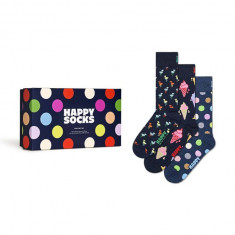 Happy Socks sosete Gift Box Navy 3-pack culoarea albastru marin