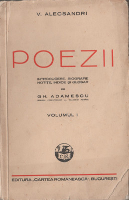 Vasile Alecsandri - Poezii (vol. I, editie Gh. Adamescu)) foto