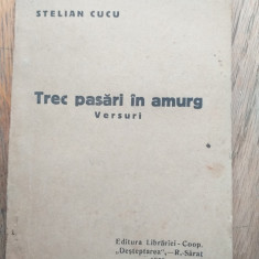 STELIAN CUCU(dedicatie/semnatura) TREC PASARI IN AMURG,1929, debut editorial