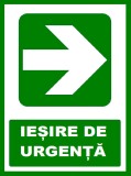 Placuta pentru iesire de urgenta cu sageata in dreapta