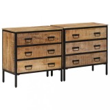 vidaXL Dulapuri, 2 buc., 70x35x70 cm, lemn masiv de mango brut 3310118