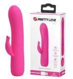 Vibrator Pretty Love Tim, 12 Moduri Vibratii, Silicon, USB, Roz, 15 cm