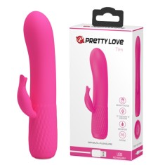 Vibrator Pretty Love Tim, 12 Moduri Vibratii, Silicon, USB, Roz, 15 cm