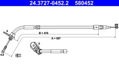 ATE 24.3727-0452.2 Cablu, frana de parcare