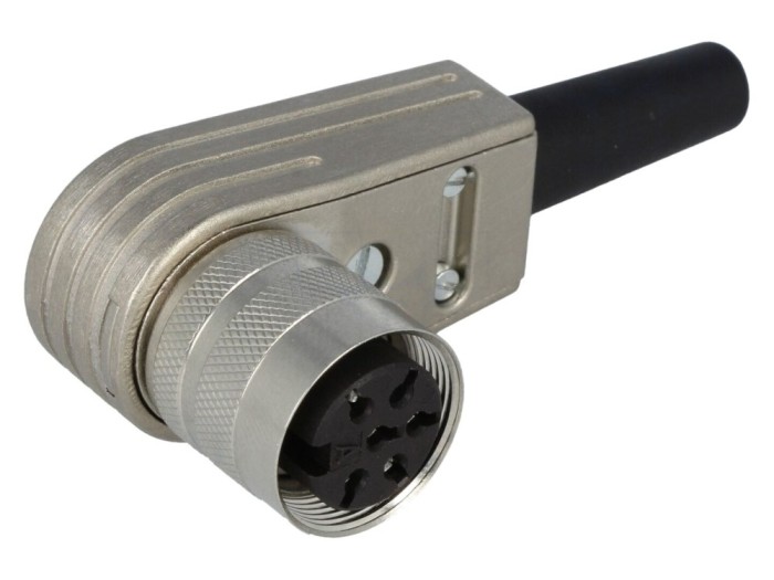 Conector M16 mamă 6 pini lipire