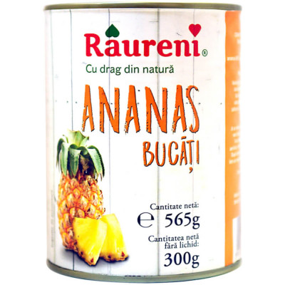 Compot de Ananas in Sirop Raureni, 565 g, Bucati de Ananas, Compot, Compot de Ananas, Compot din Ananas, Ananas in Sirop, Compot de Ananas Sirop, Buca foto