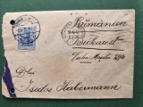 Plic corespondenta anii1900, Isidor Habermann , cu sigiliu , timbru si stampile