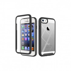 Husa Compatibila cu iPhone 5 / 5s / SE cu Folie Protectie Techsuit Defense360 Pro Negru