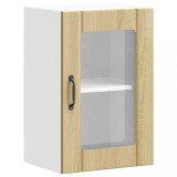 Cumpara ieftin Dulap de bucatarie cu usa din sticla &bdquo;Lucca&rdquo; alb