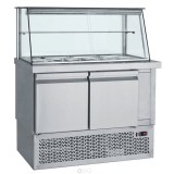 Vitrina cu bazin si depozit frigorific pentru salata, autoservire