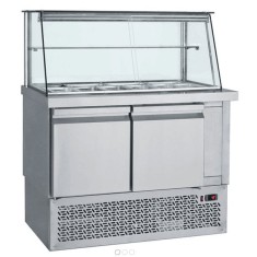 Vitrina cu bazin si depozit frigorific pentru salata, autoservire