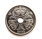 moneda rara DANEMARCA 5 kroner 2002 km # 869