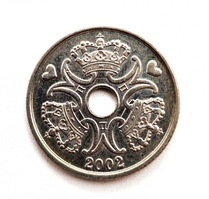 moneda rara DANEMARCA 5 kroner 2002 km # 869