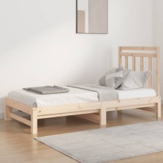 vidaXL Pat de zi extensibil, 2x(90x190) cm, lemn masiv de pin