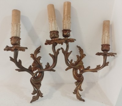 Elegant set de aplice din bronz &amp;icirc;n stilul Rococo foto