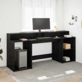 Cumpara ieftin Birou Stejar negru 200x55x91 cm Lemn prelucrat