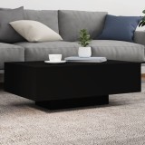 VidaXL Măsuță de cafea cu lumini LED, negru, 85x55x31 cm